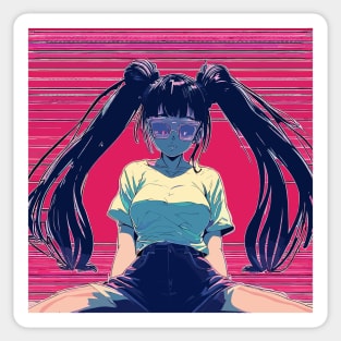 Trendy retro girl Sticker